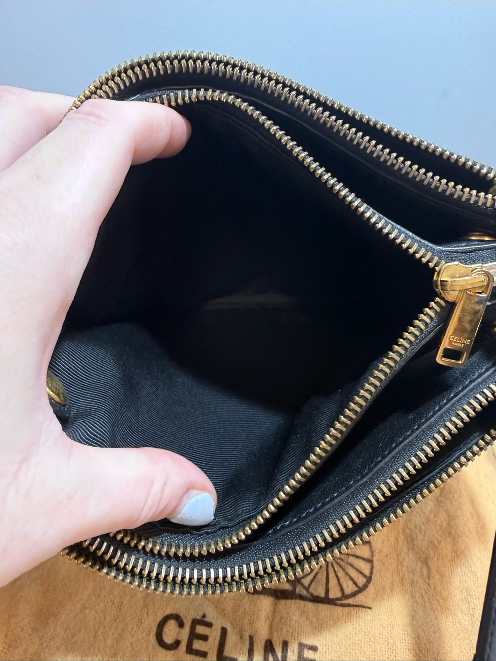 Celine Trio Black Leather Crossbody Bag - Picture 9 of 14